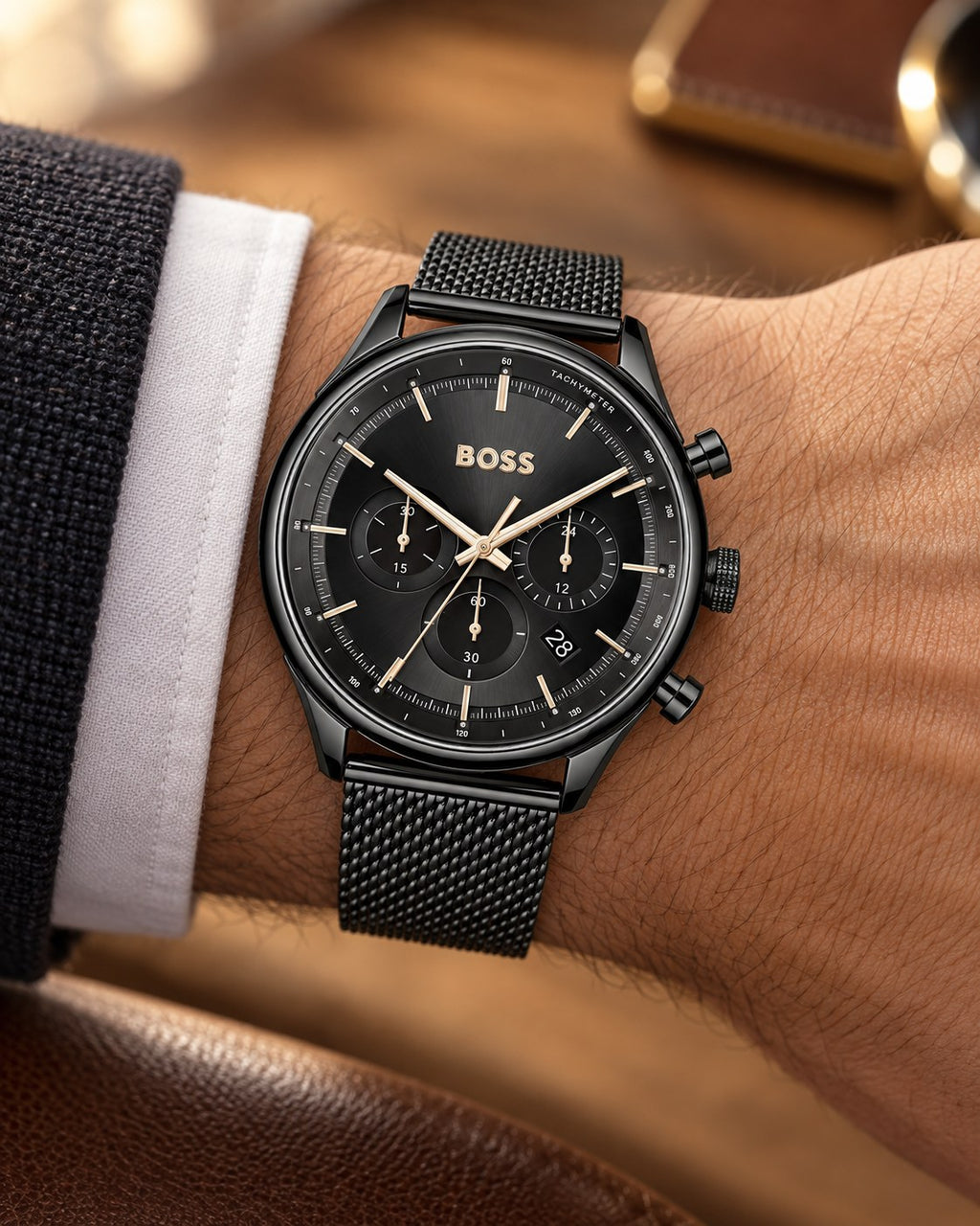 BOSS watch 1514065 worn on wrist