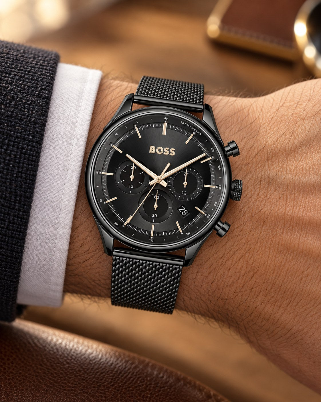BOSS watch 1514065 worn on wrist