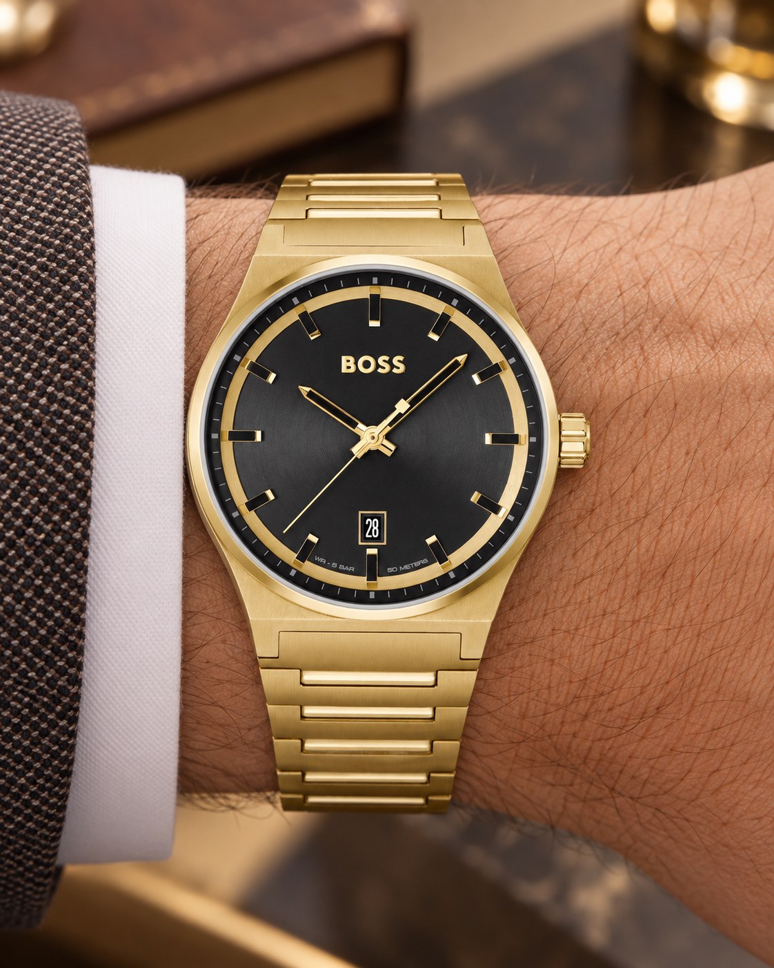 BOSS watch 1514077 worn on wrist
