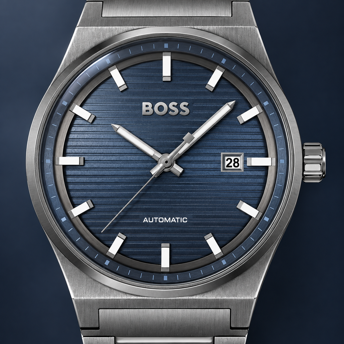BOSS Candor 1514119 blue textured dial macro