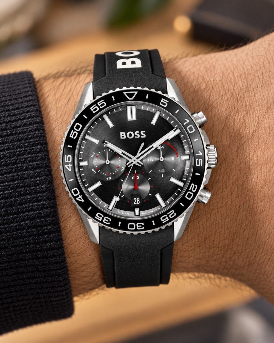 BOSS watch 1514141 worn on wrist