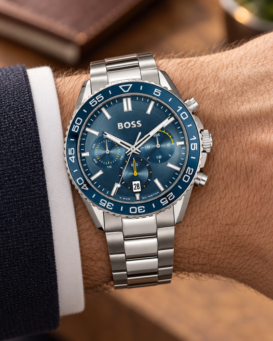 BOSS watch 1514143 worn on wrist