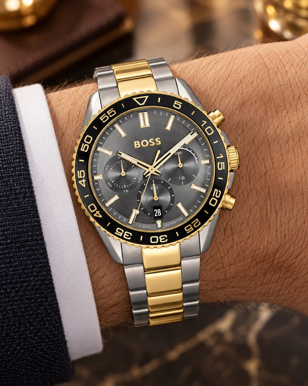 BOSS watch 1514144 worn on wrist