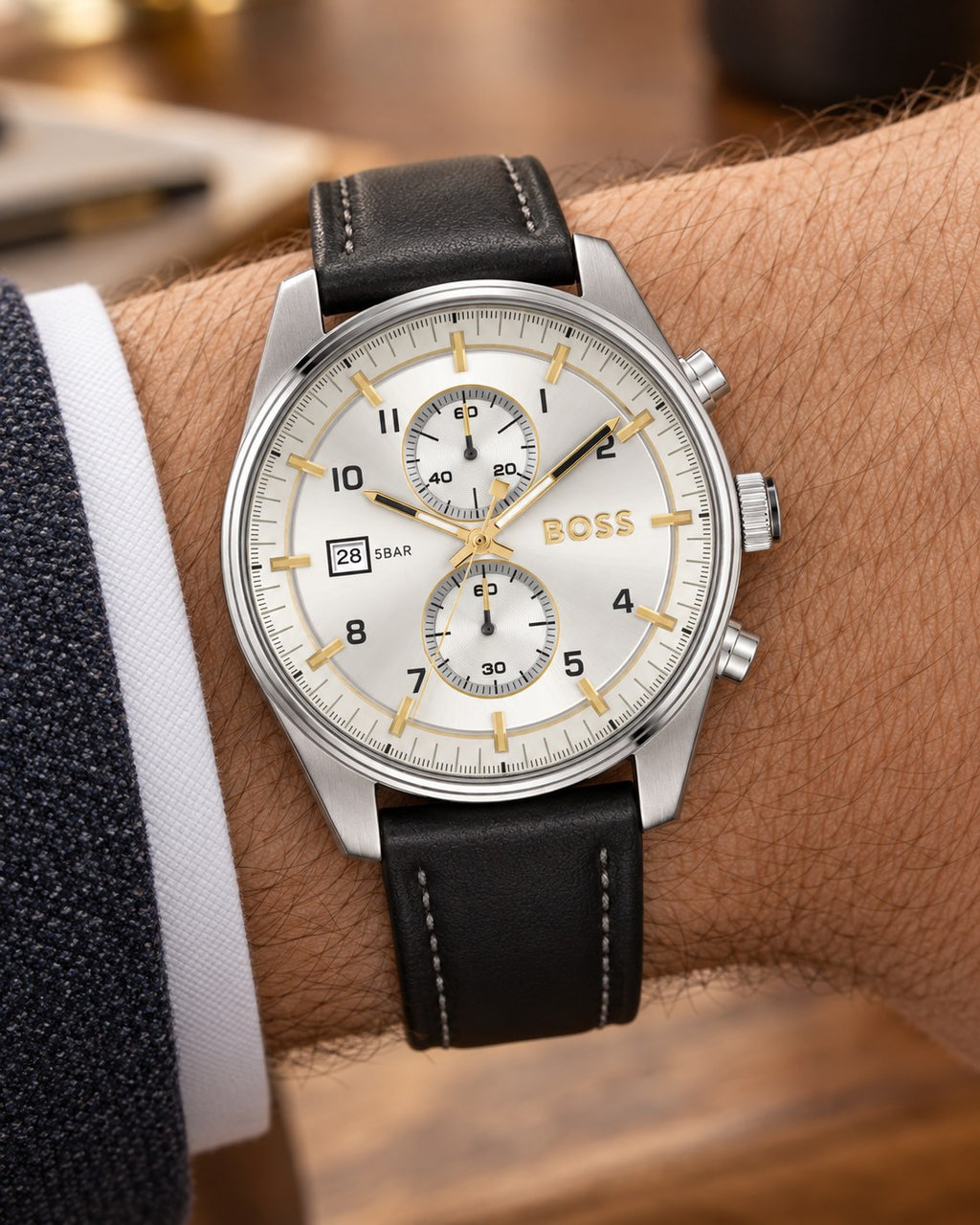 BOSS watch 1514147 worn on wrist