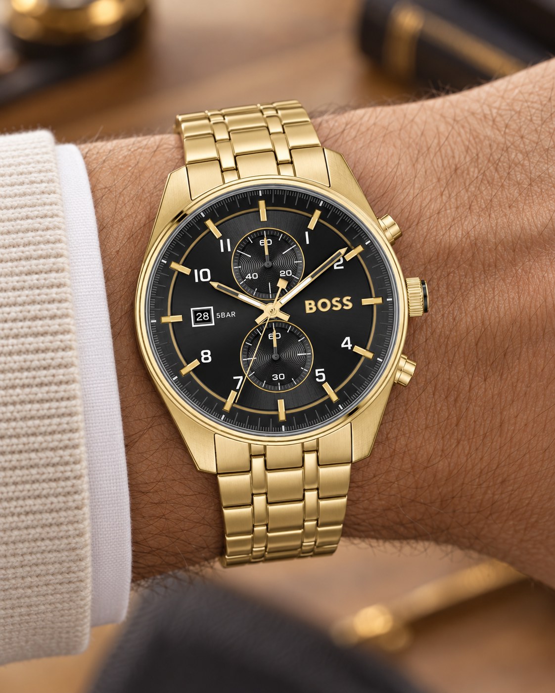BOSS watch 1514152 worn on wrist