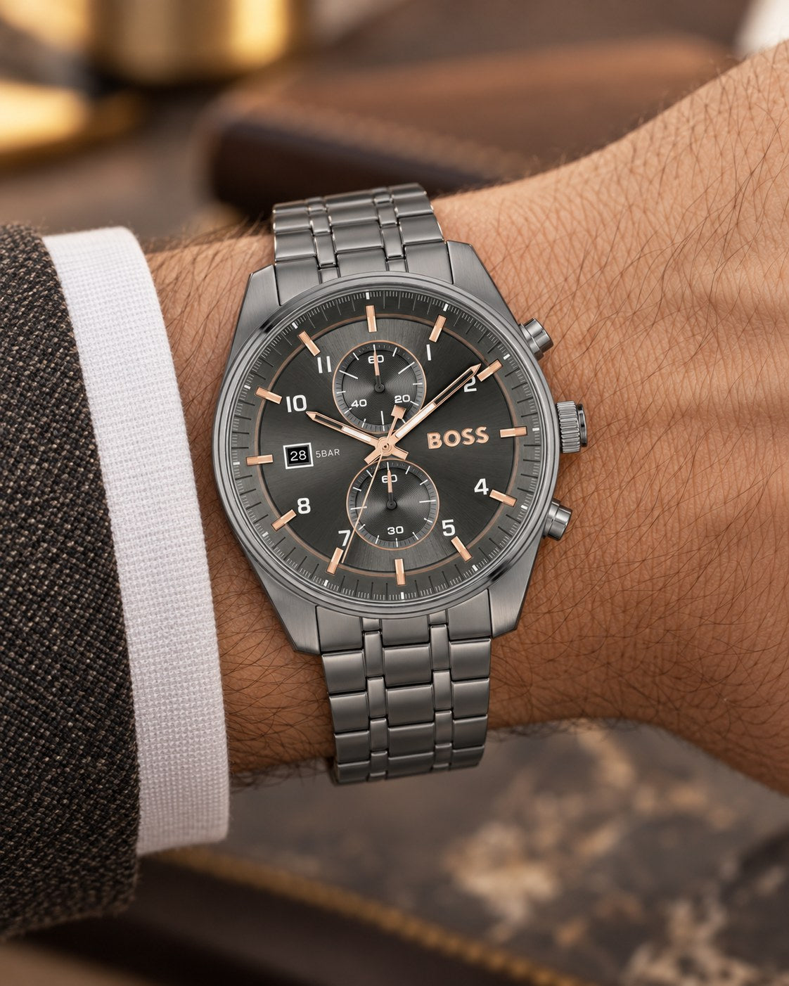 BOSS watch 1514153 worn on wrist
