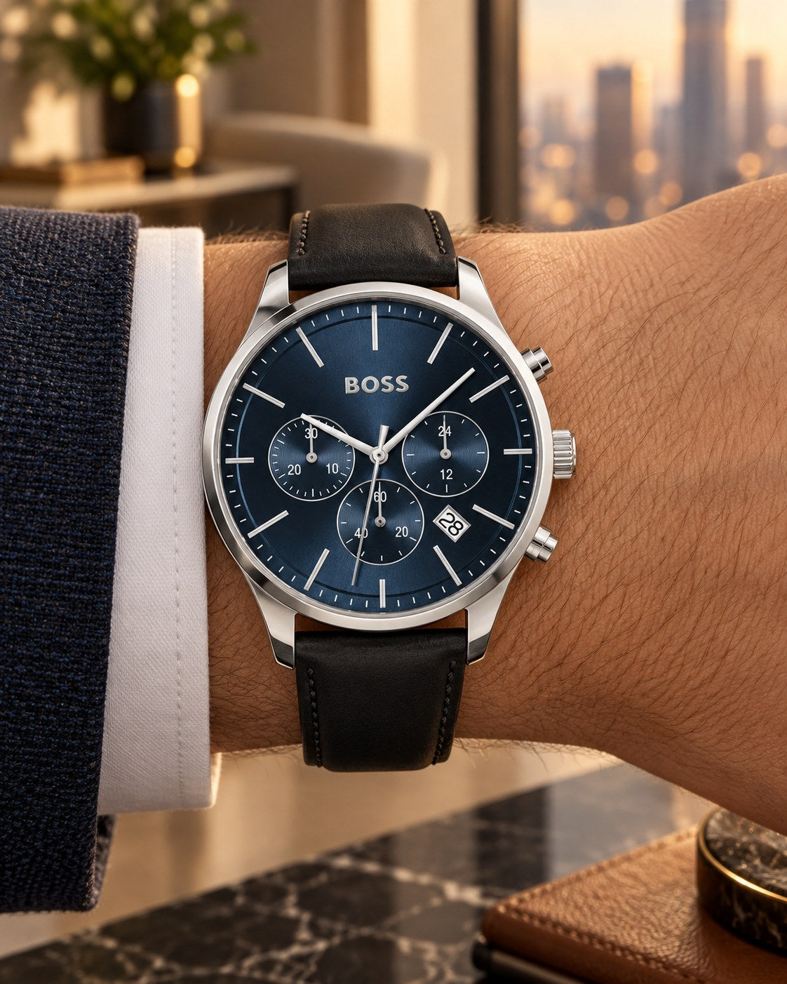 BOSS watch 1514156 worn on wrist