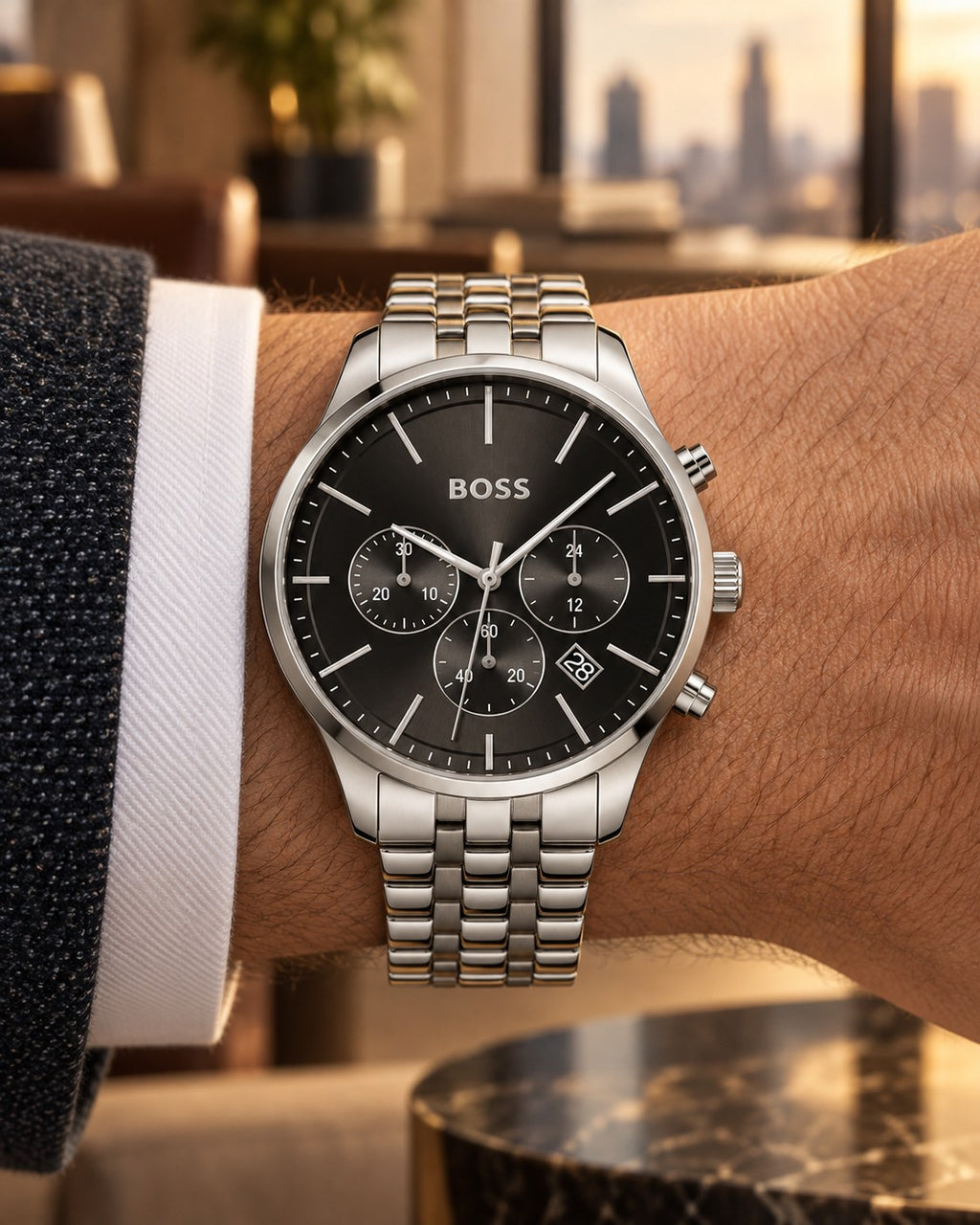 BOSS watch 1514157 worn on wrist