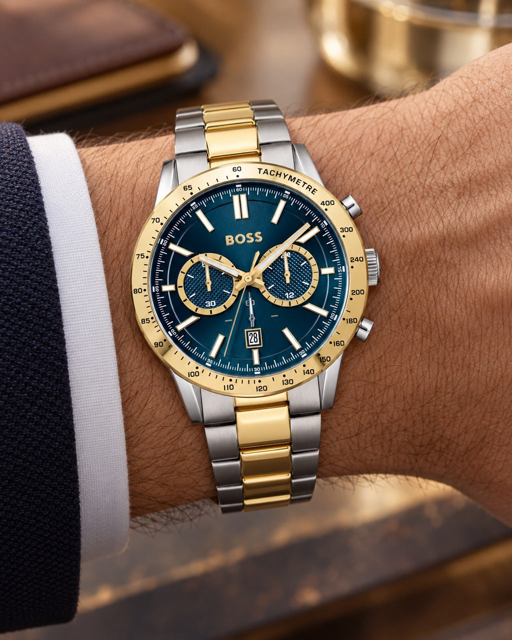 BOSS watch 1514163 worn on wrist