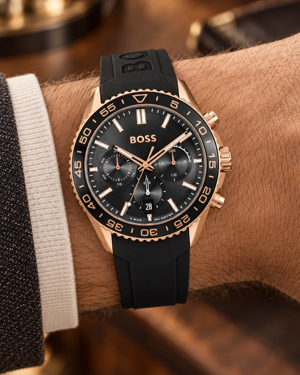 BOSS watch 1514168 worn on wrist