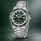 BOSS Bossmatic 1514178 green dial watch three-quarter view