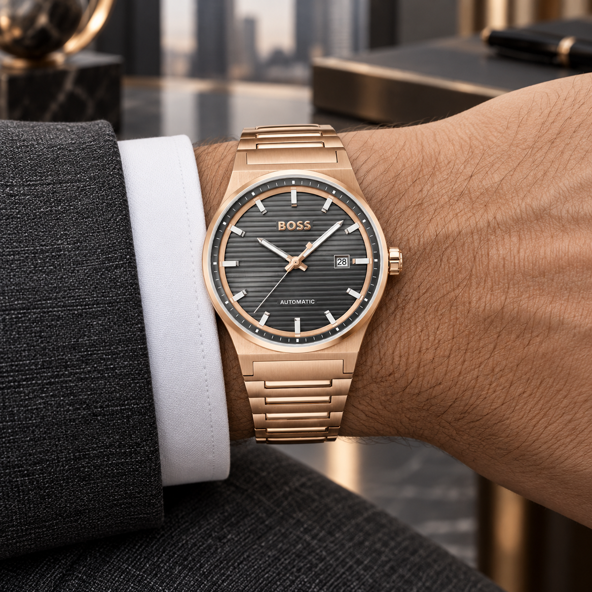 BOSS Candor Automatic 1514185 01 wrist
