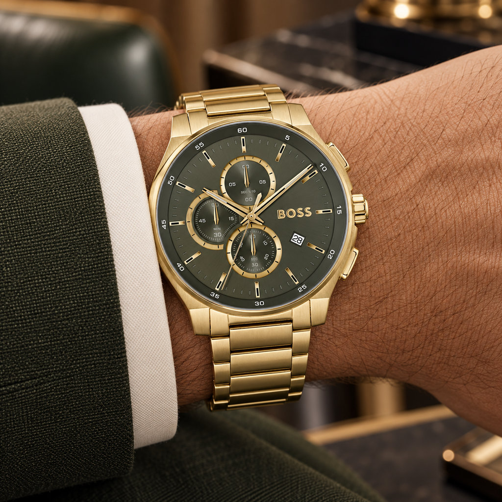 BOSS Peak 2.0 Men's Chronograph Watch worn on wrist