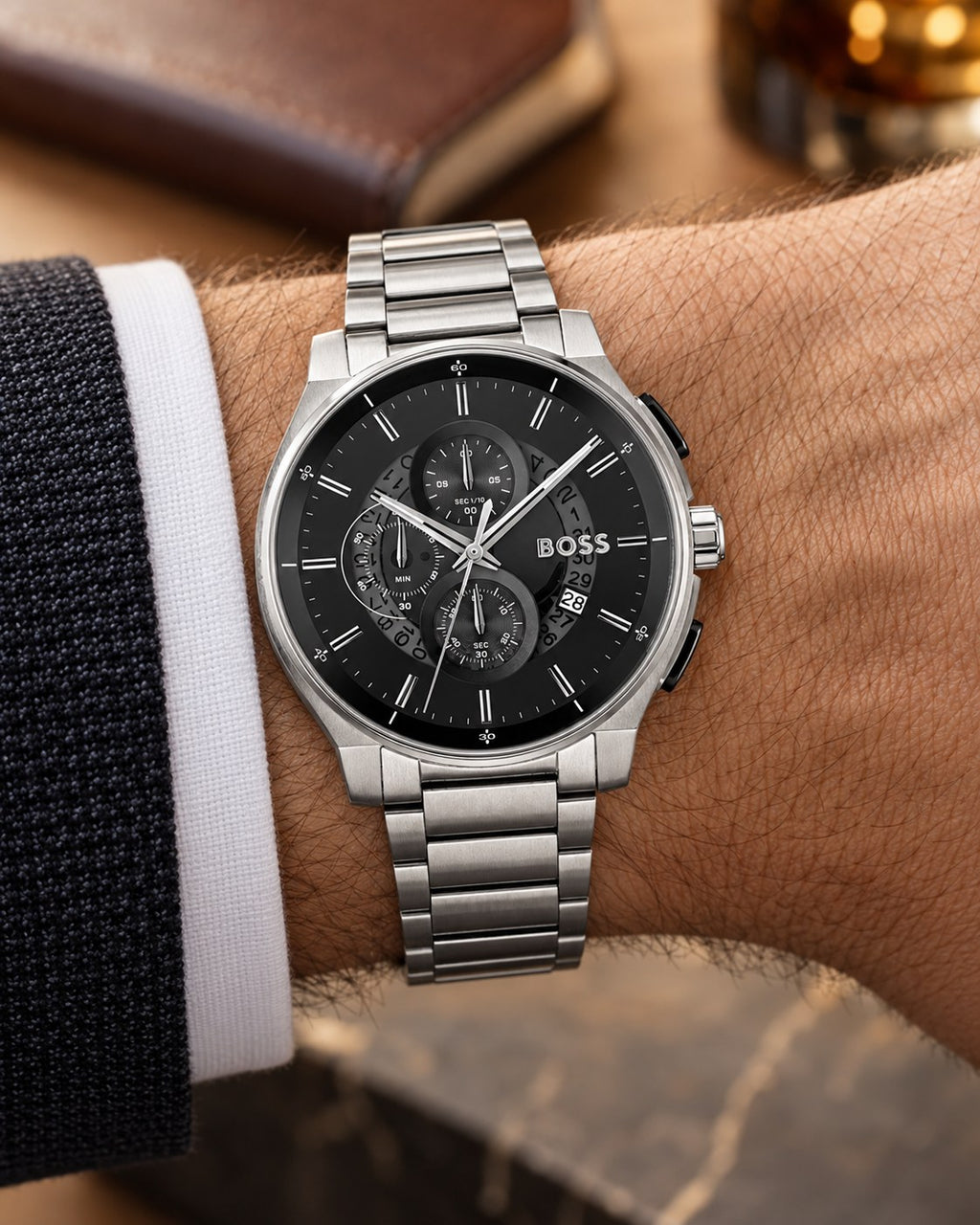 BOSS watch 1514191 worn on wrist