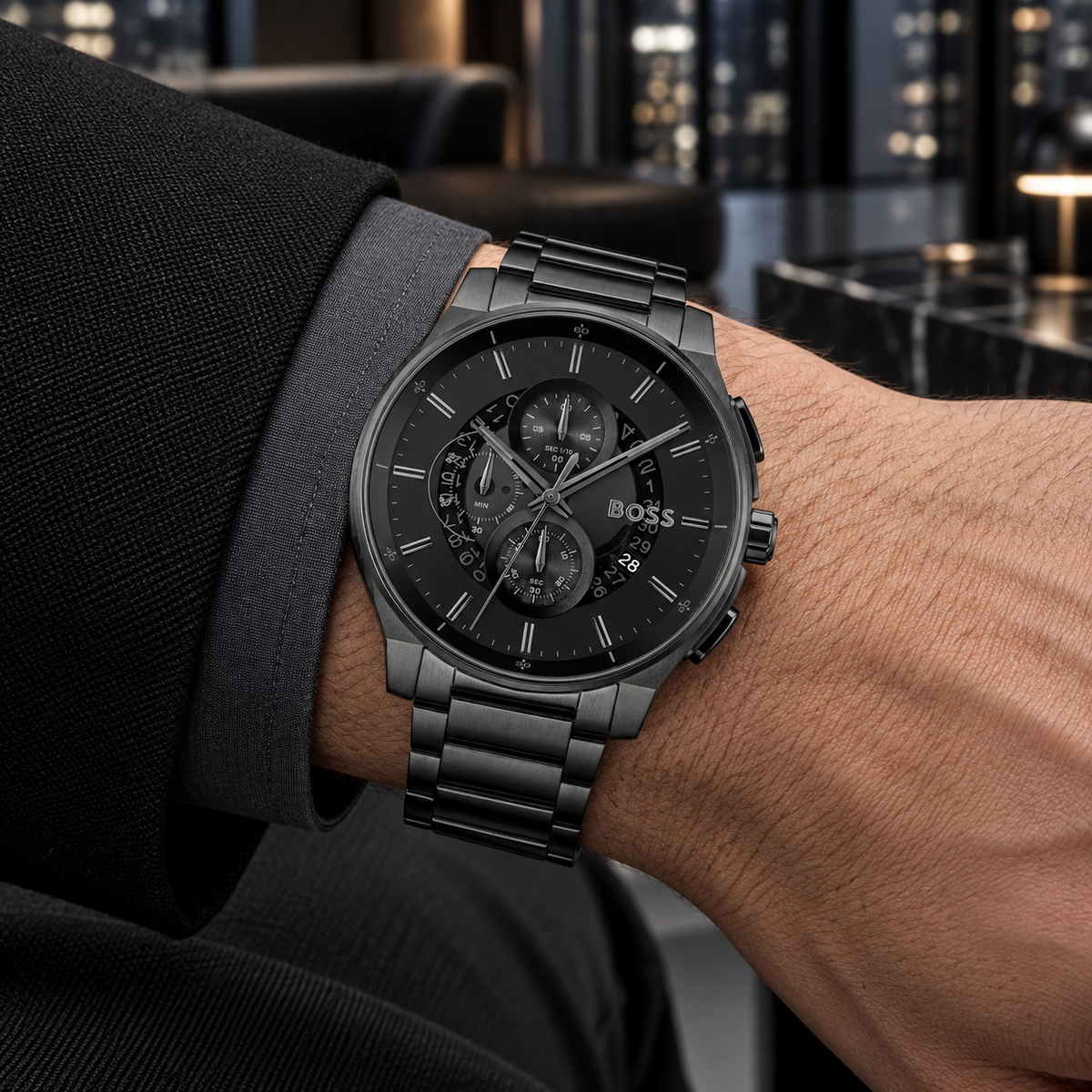 BOSS Peak 2.0 Men's Chronograph Watch worn on wrist