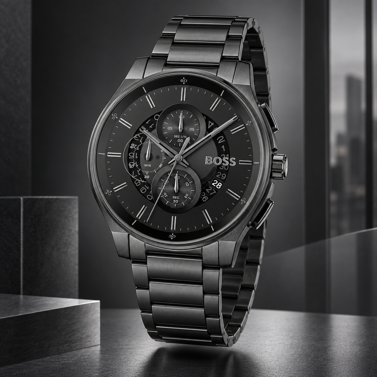 BOSS Peak 2.0 Men's Chronograph Watch three-quarter catalog view