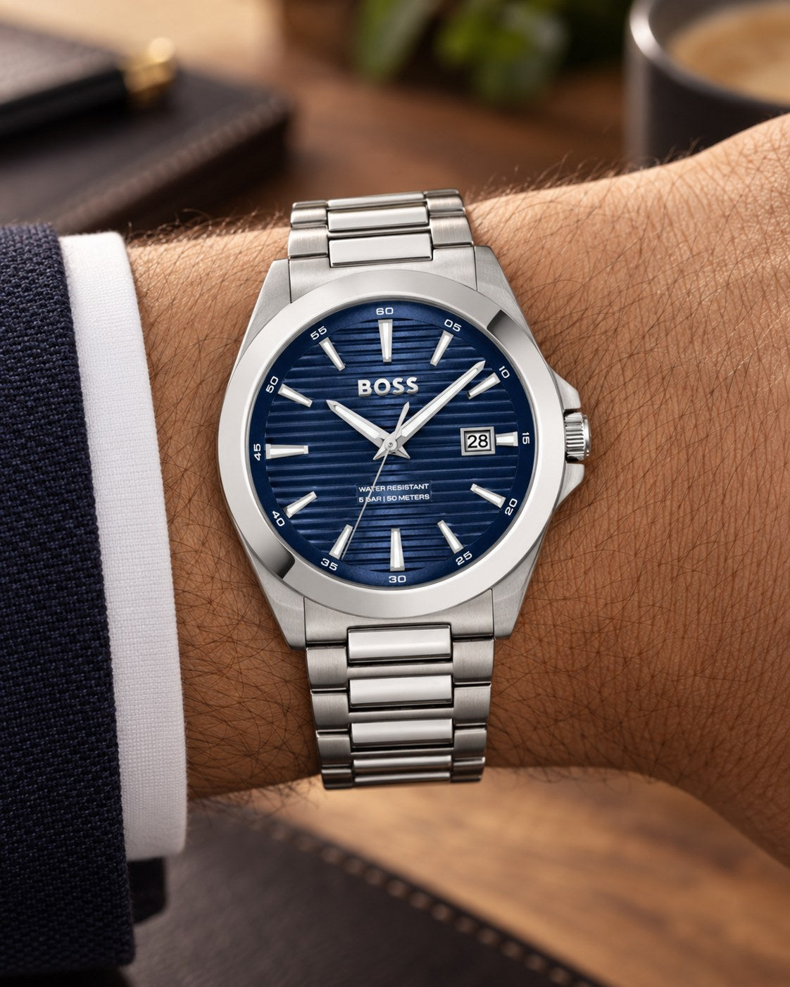 BOSS watch 1514205 worn on wrist