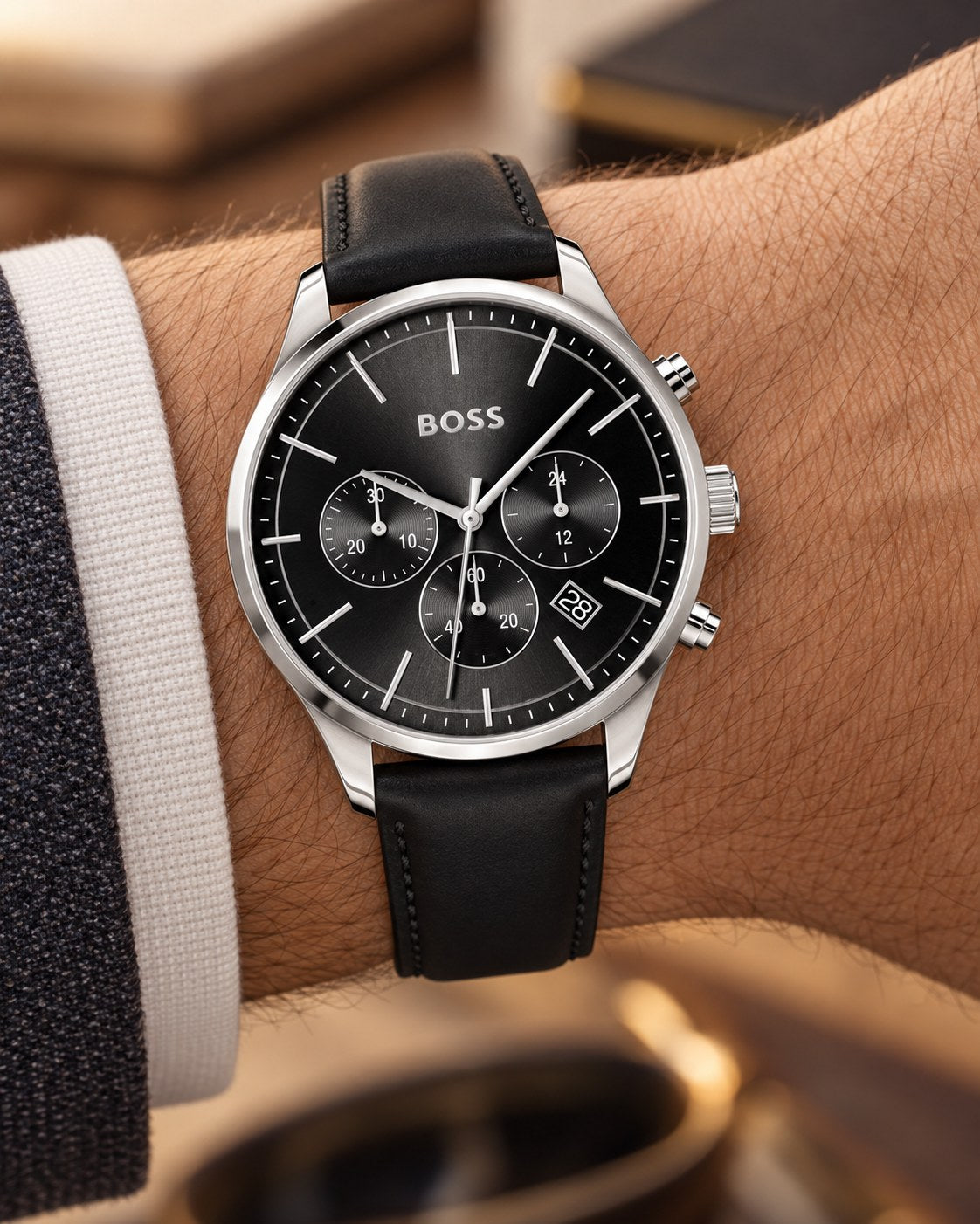 BOSS watch 1514211 worn on wrist