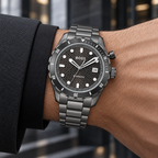 BOSS Bossmatic 1514213 anthracite kinetic watch worn on wrist