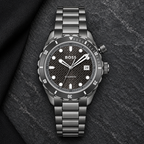 BOSS Bossmatic 1514213 anthracite steel watch flat lay