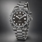 BOSS Bossmatic 1514213 anthracite steel watch three-quarter view