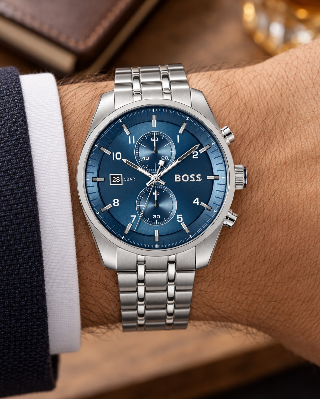 BOSS watch 1514216 worn on wrist