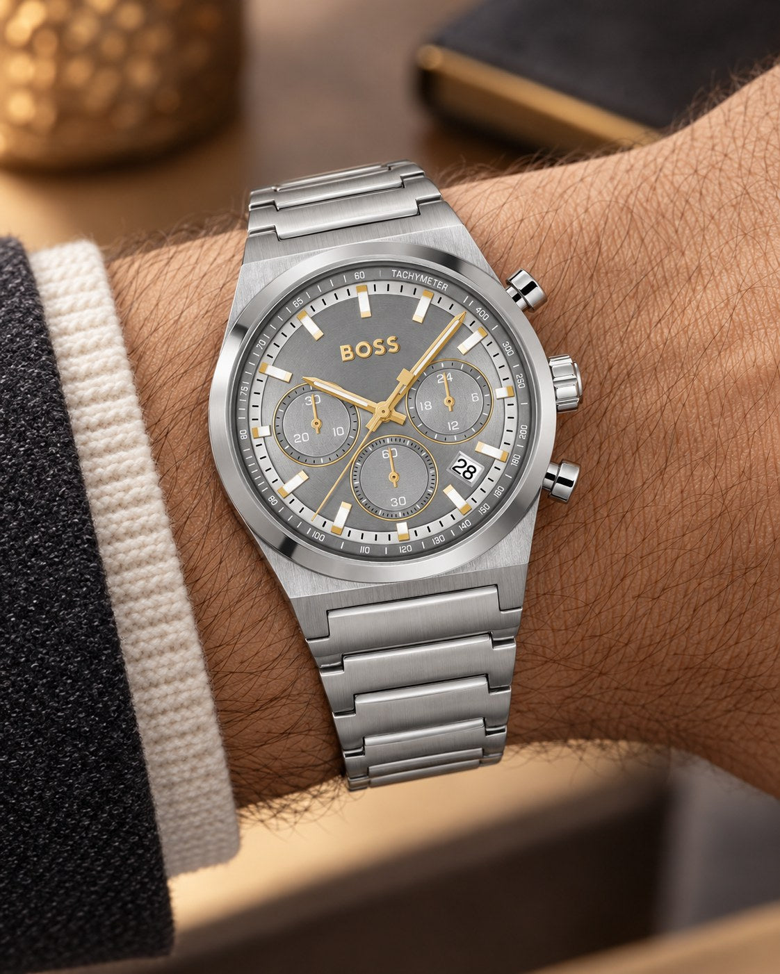 BOSS watch 1514222 worn on wrist