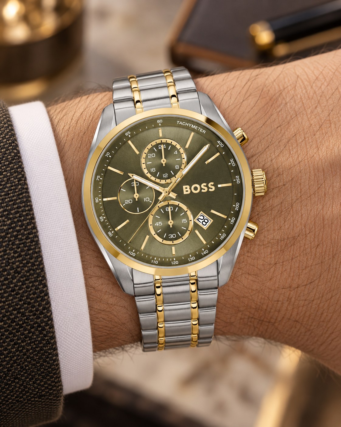 BOSS watch 1514227 worn on wrist