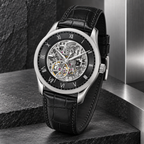 BOSS Principle Skeleton Men's Automatic Watch – Black Skeleton Dial, Silver Case & Black Leather Strap, 41mm – 1514234 – image 2