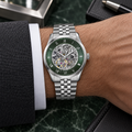 BOSS Principle Skeleton Men's Automatic Watch – Green Skeleton Dial, Silver Steel Bracelet, 41mm – 1514236 – image 1
