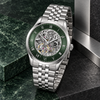 BOSS Principle Skeleton Men's Automatic Watch – Green Skeleton Dial, Silver Steel Bracelet, 41mm – 1514236 – image 2