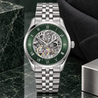 BOSS Principle Skeleton Men's Automatic Watch – Green Skeleton Dial, Silver Steel Bracelet, 41mm – 1514236 – image 3