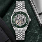 BOSS Principle Skeleton Men's Automatic Watch – Green Skeleton Dial, Silver Steel Bracelet, 41mm – 1514236 – image 4
