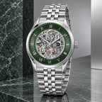 BOSS Principle Skeleton Men's Automatic Watch – Green Skeleton Dial, Silver Steel Bracelet, 41mm – 1514236 – image 5