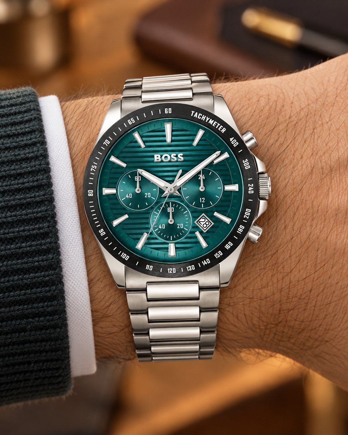 BOSS watch 1514241 worn on wrist