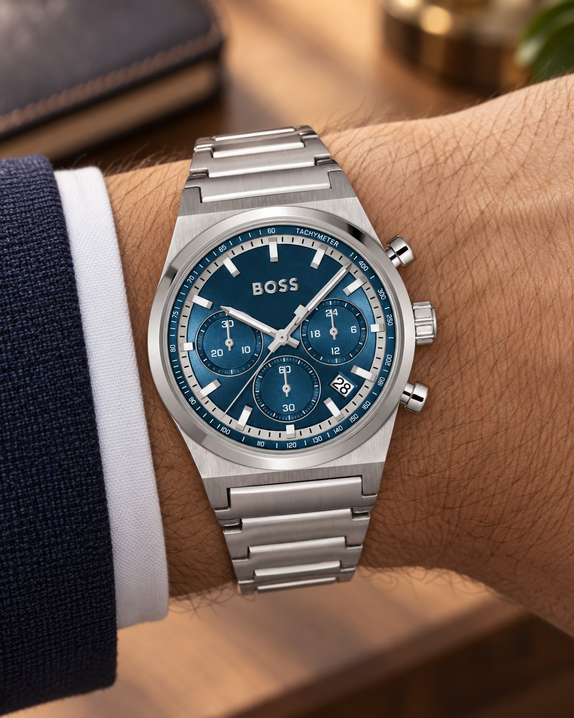 BOSS watch 1514250 worn on wrist