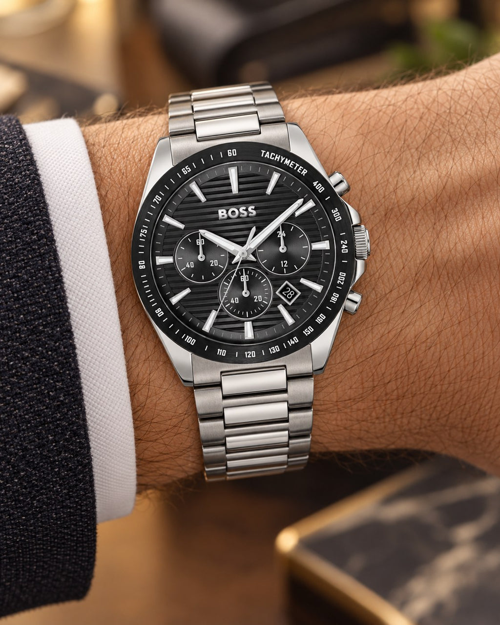 BOSS watch 1514290 worn on wrist