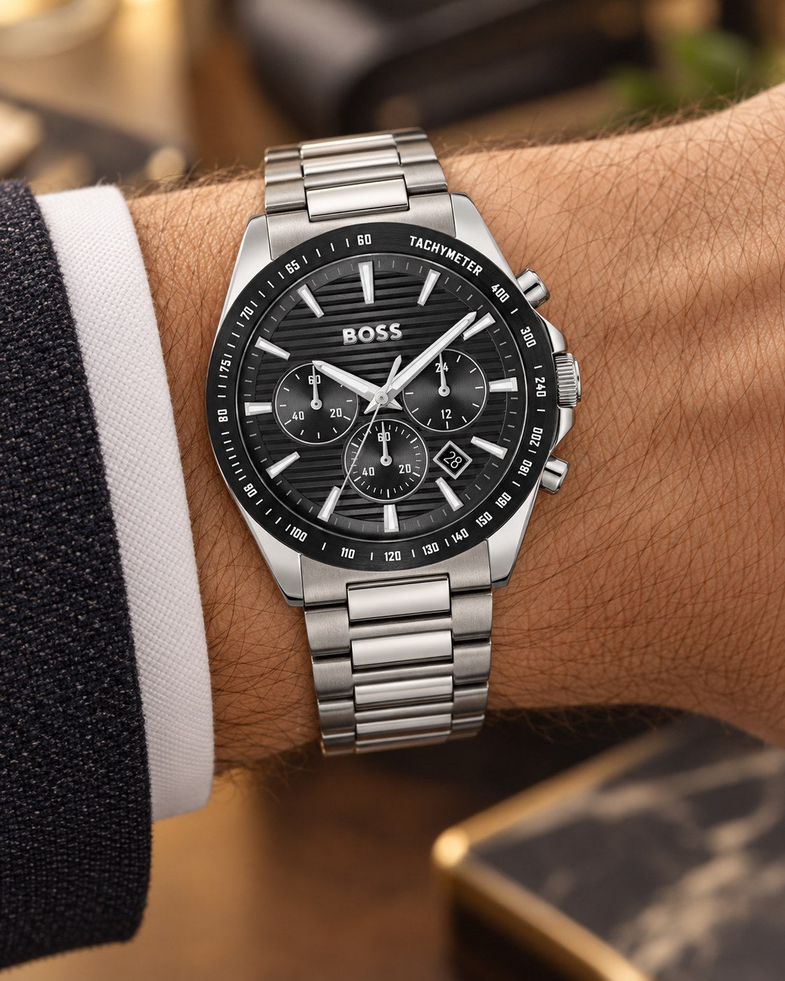 BOSS watch 1514290 worn on wrist