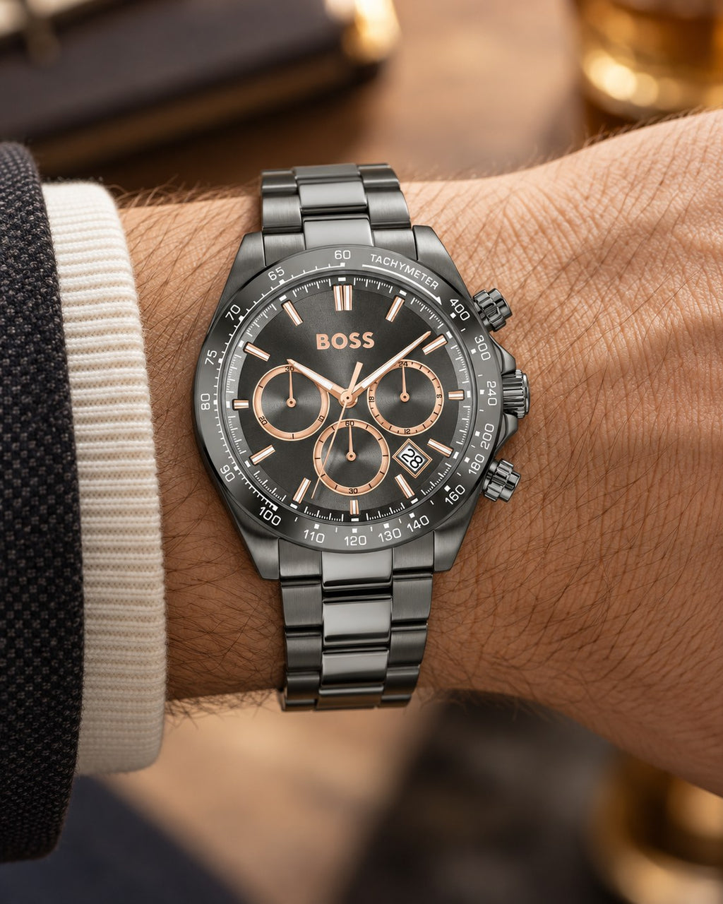 BOSS watch 1514299 worn on wrist