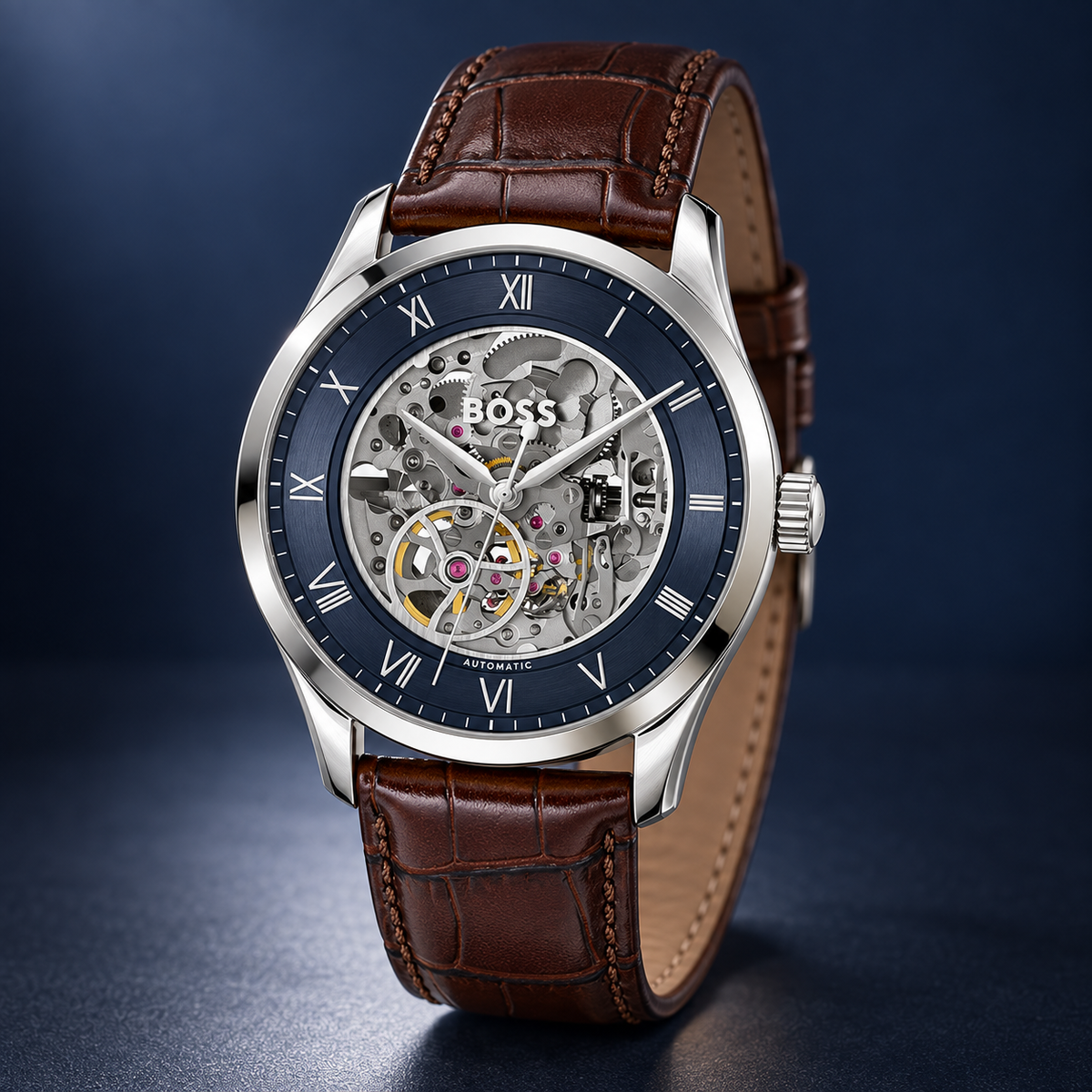 BOSS Principle Skeleton Men's Automatic Watch studio hero view