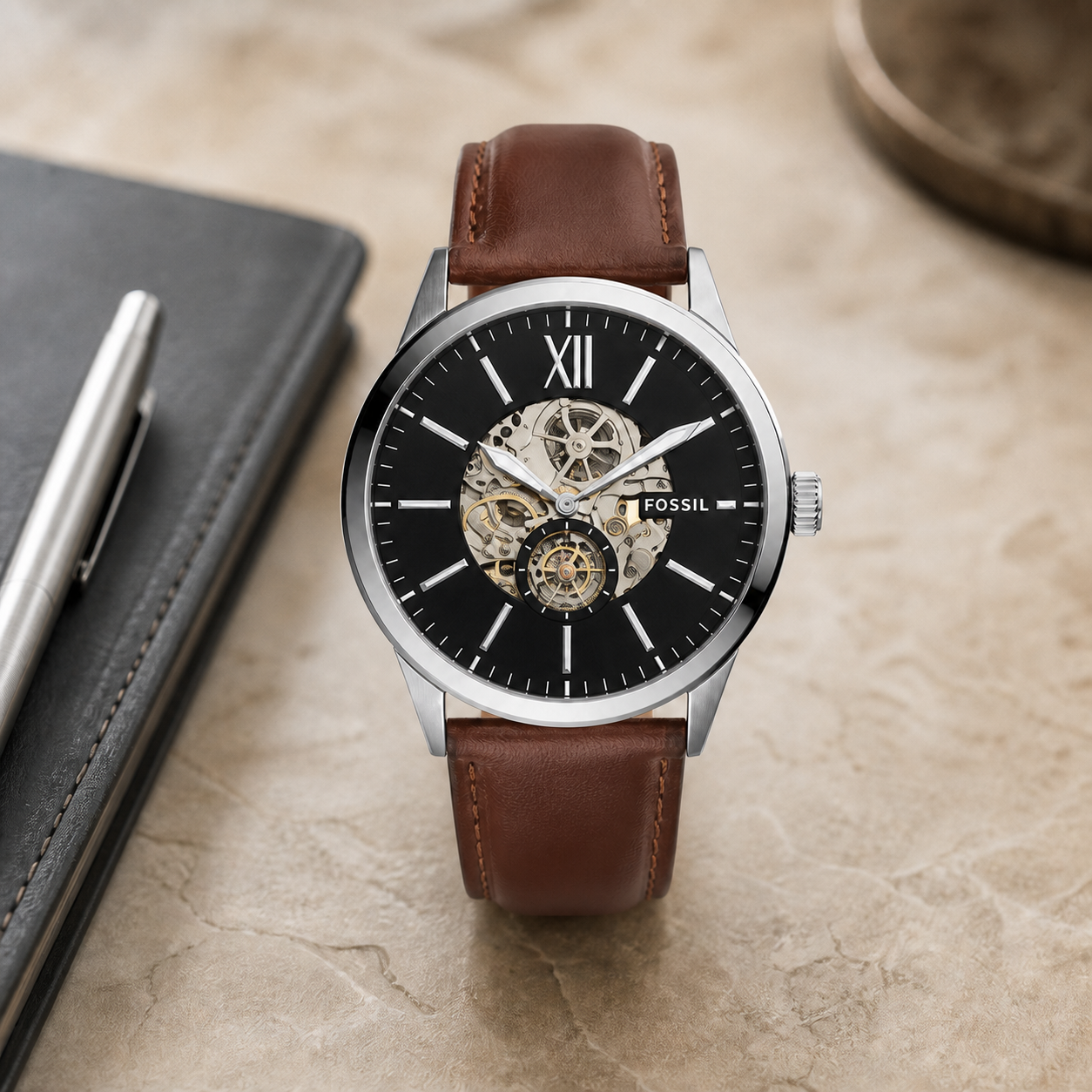 Fossil BQ2215 watch - executive desk view