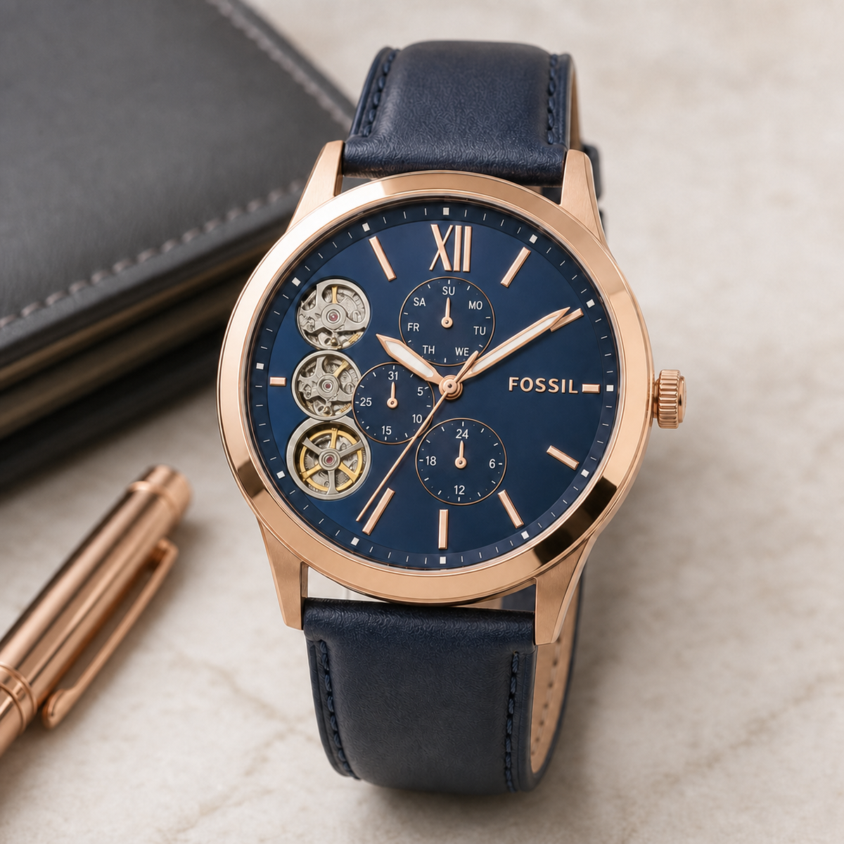 Fossil BQ2219 watch - executive desk view