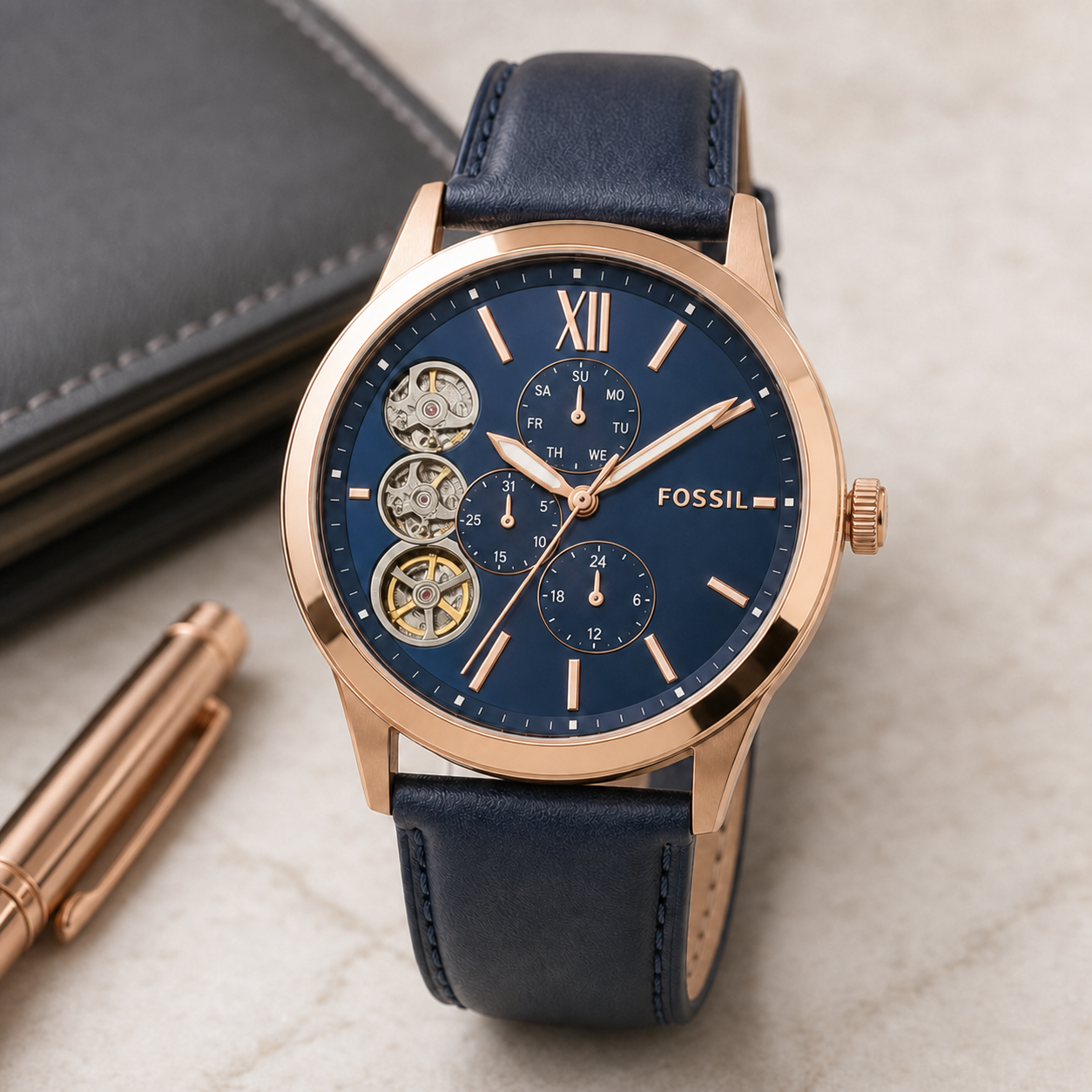 Fossil BQ2219 watch - executive desk view