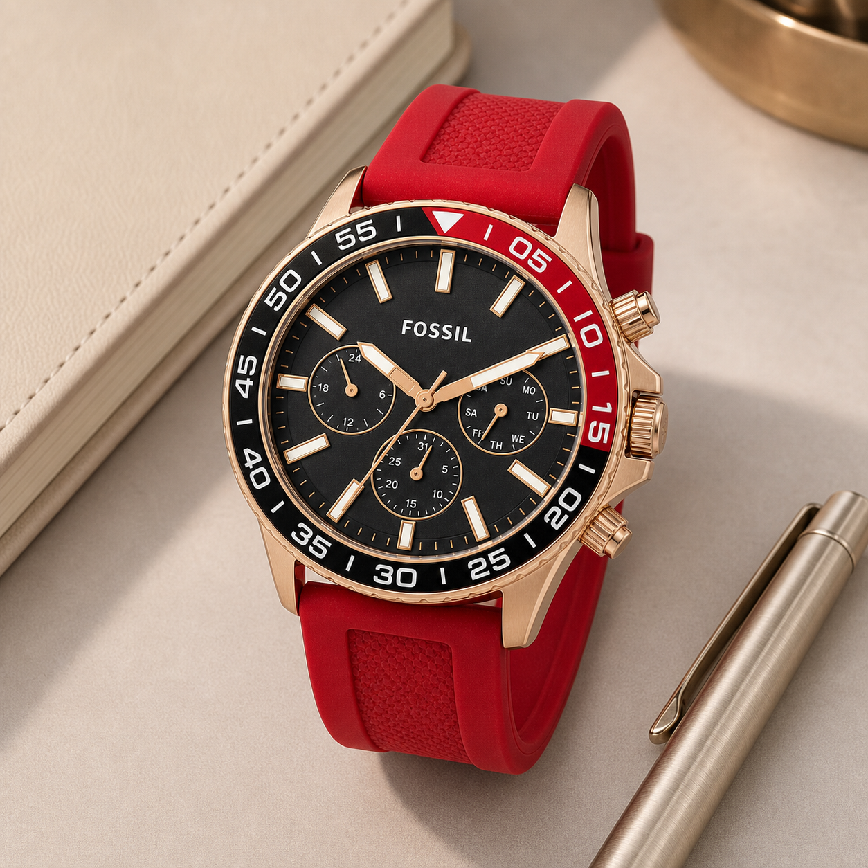 Fossil BQ2499 watch - executive desk view