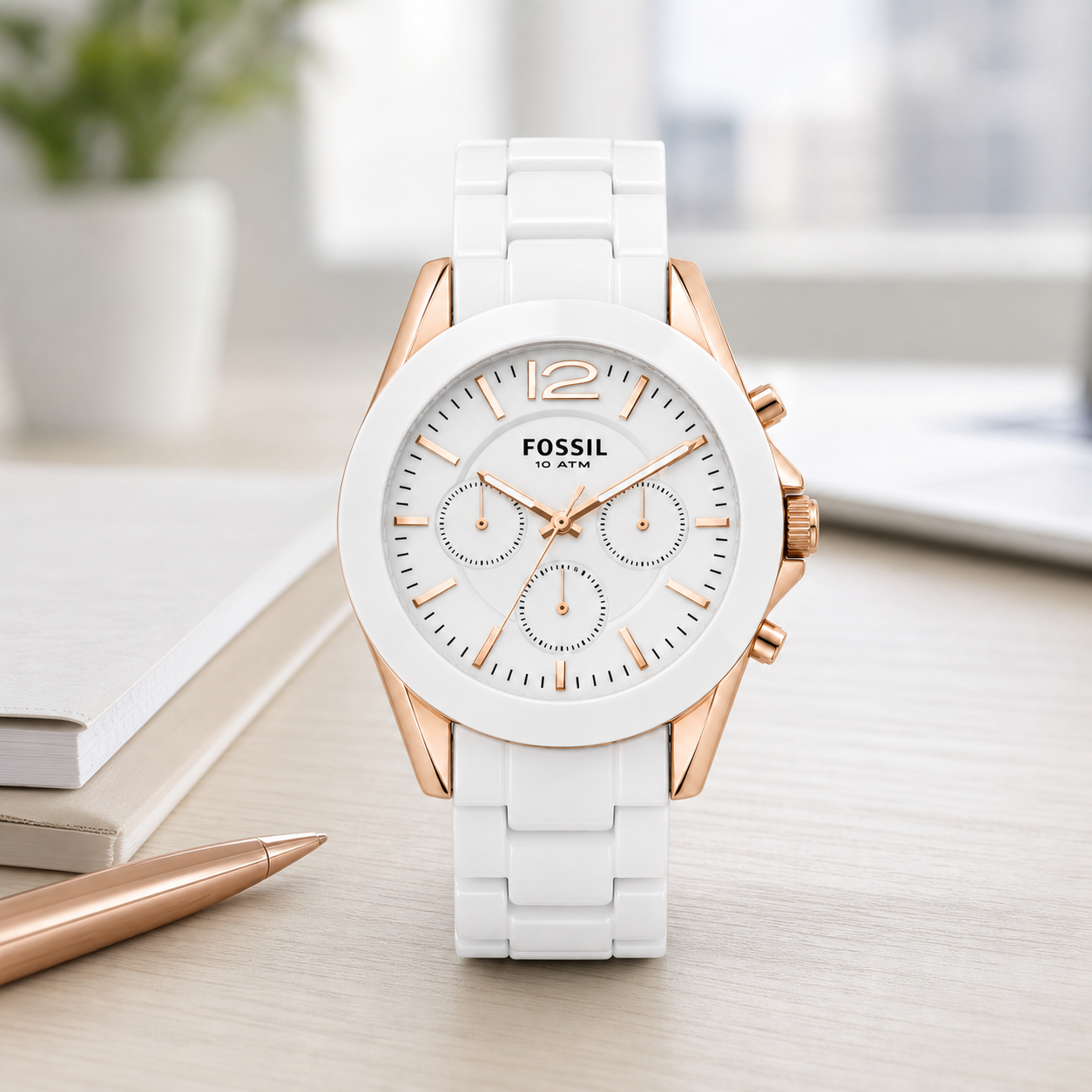 Fossil BQ3754 women's watch - executive desk view