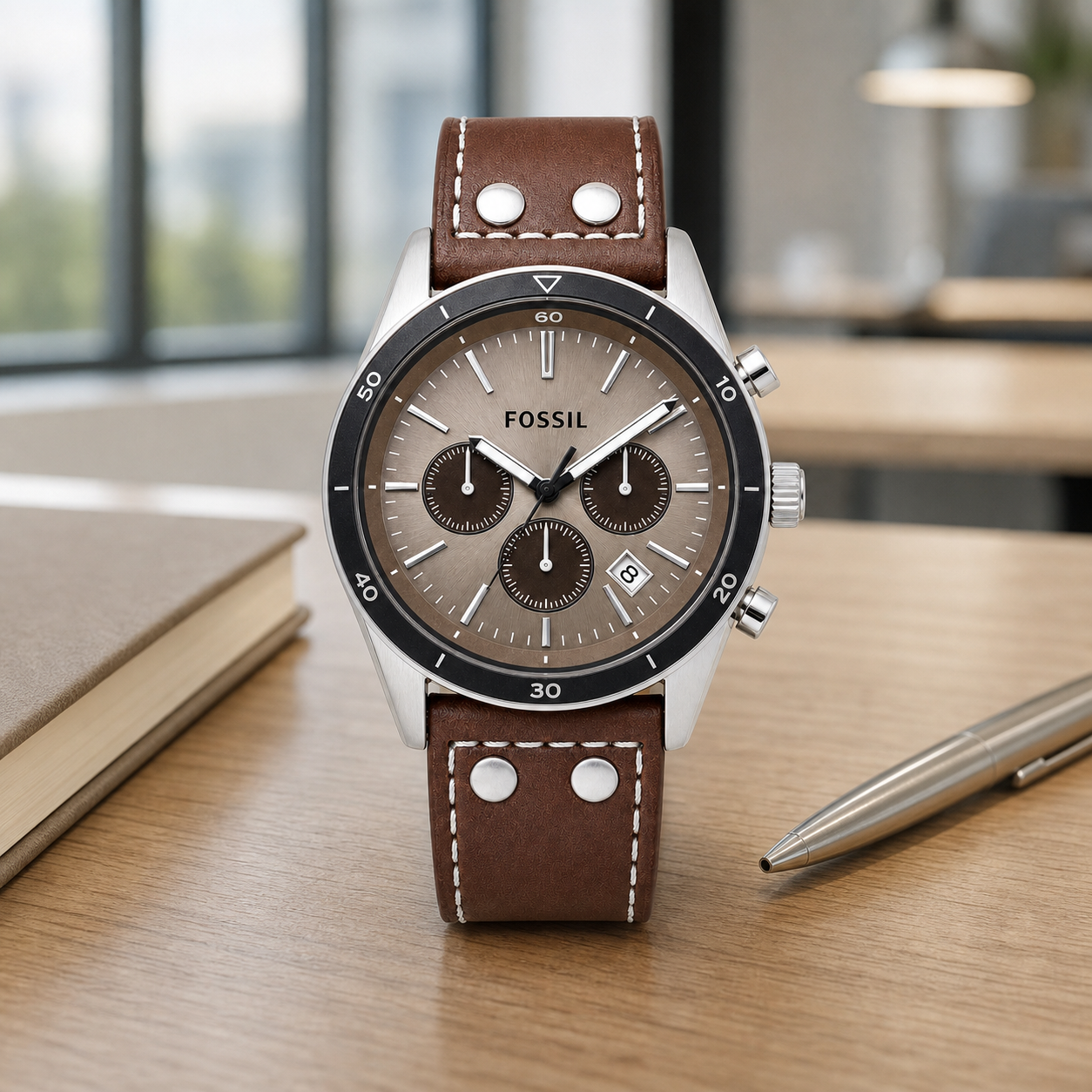 Fossil CE1002 women's watch - executive desk view