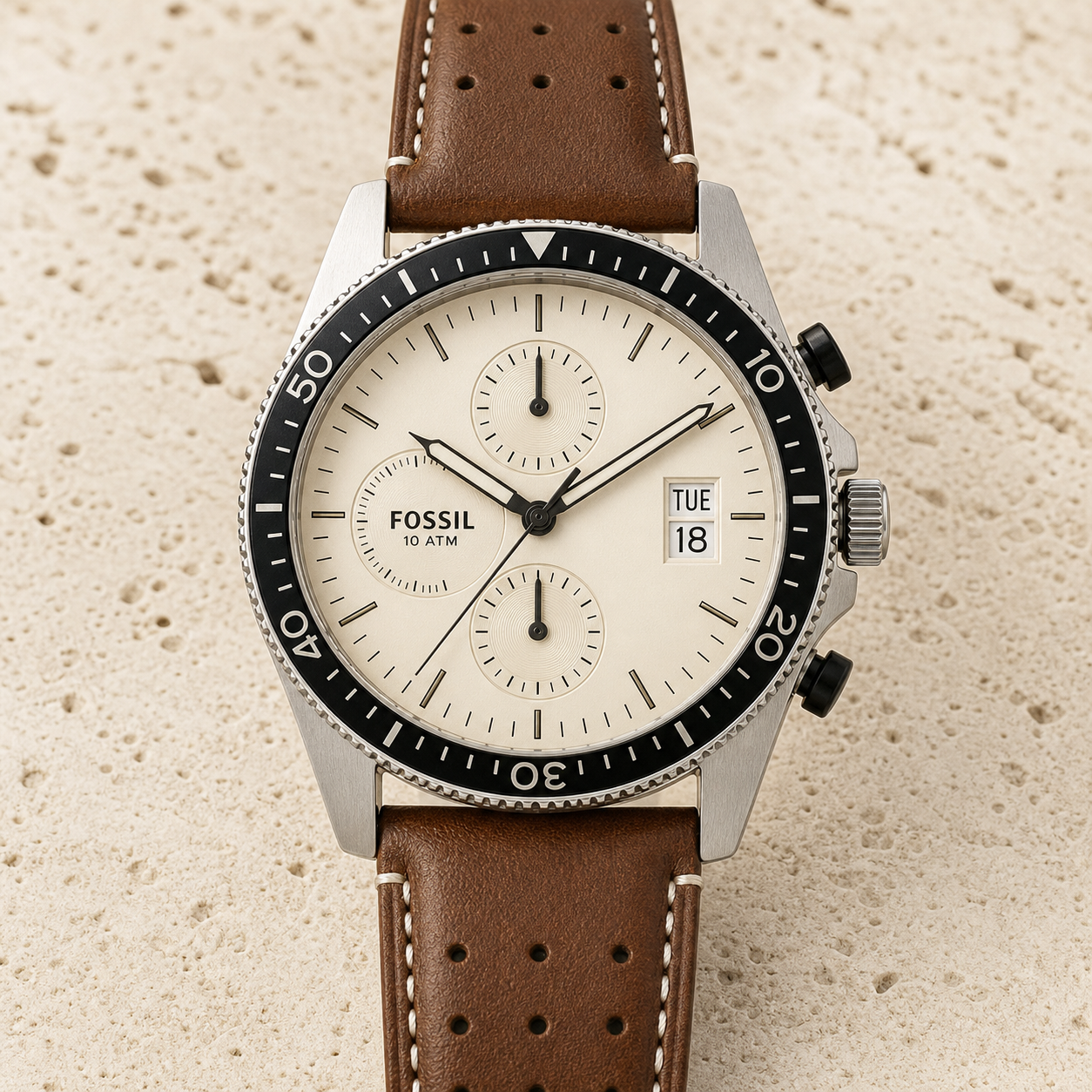 Fossil CH2565 chronograph watch - macro view