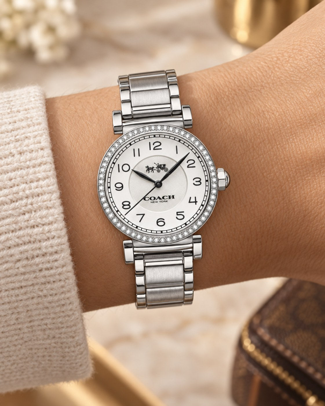 Coach watch 14502396 worn on wrist
