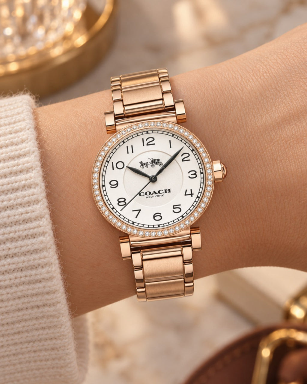 Coach watch 14502398 worn on wrist