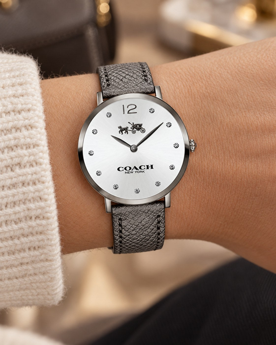 Coach watch 14502686 worn on wrist